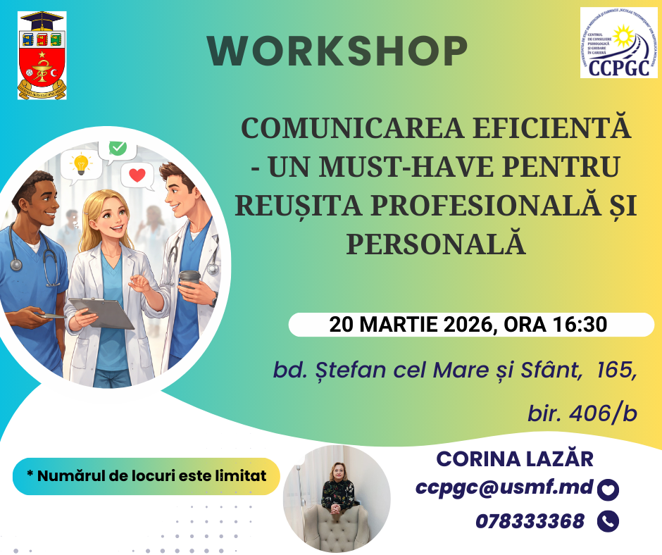 „Comunicarea eficientă – un must-have pentru reușita profesională și personală”: workshop interactiv